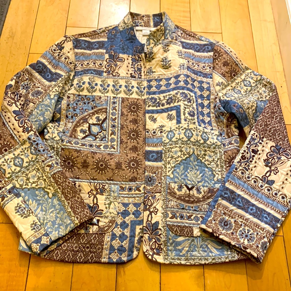 Vintage Dressbarn Patchwork Print Quilted Jacket